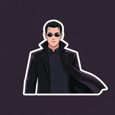 Illustrated portrait of Neo